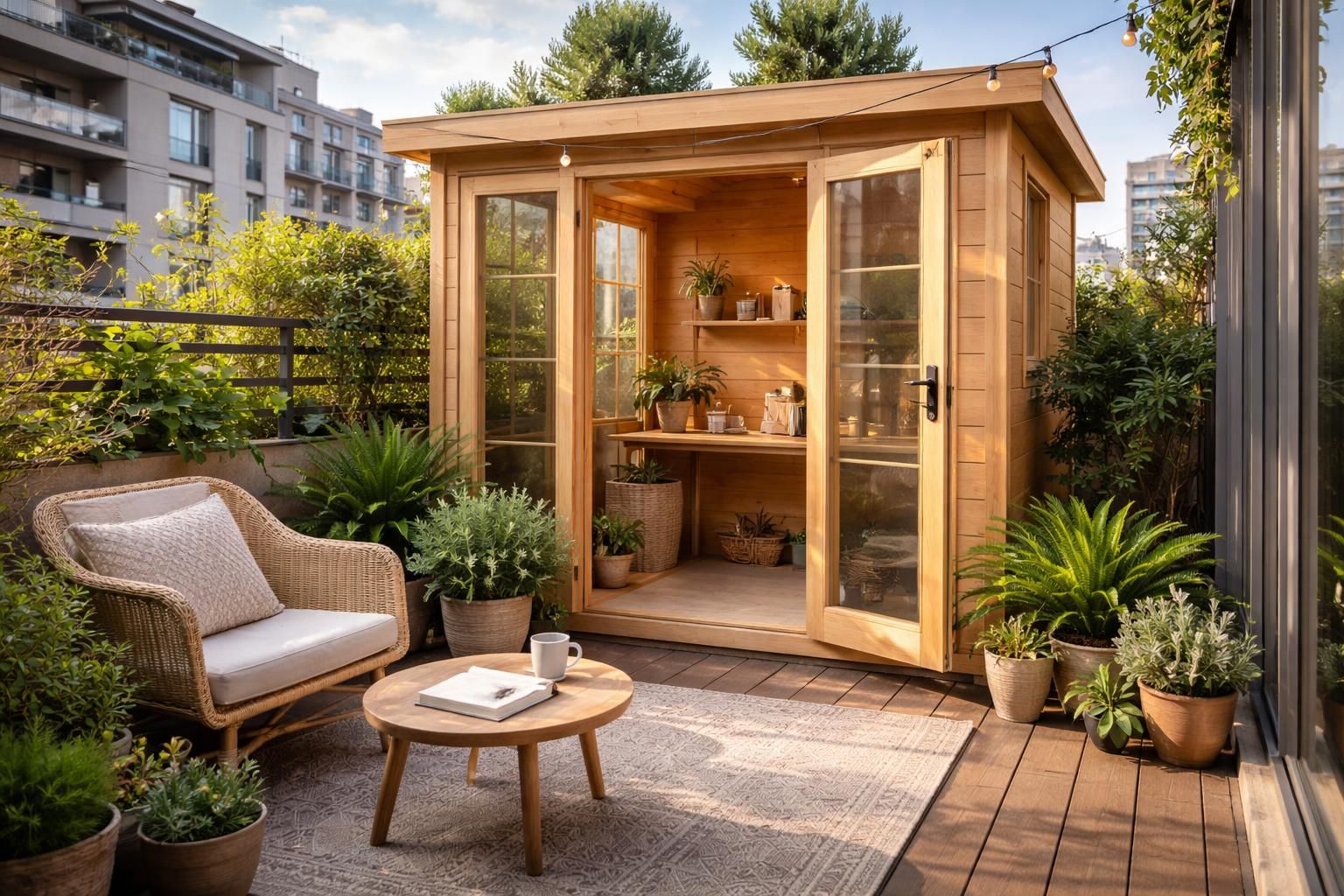 découvrez des idées créatives pour aménager un abri de jardin sur votre terrasse d'appartement, alliant fonctionnalité et style pour optimiser votre espace extérieur.