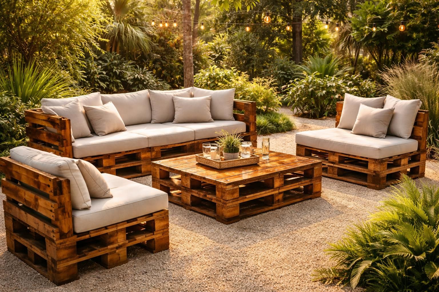 découvrez notre mobilier de jardin en palette bois alliant durabilité et protection pour un espace extérieur à la fois écologique et résistant.