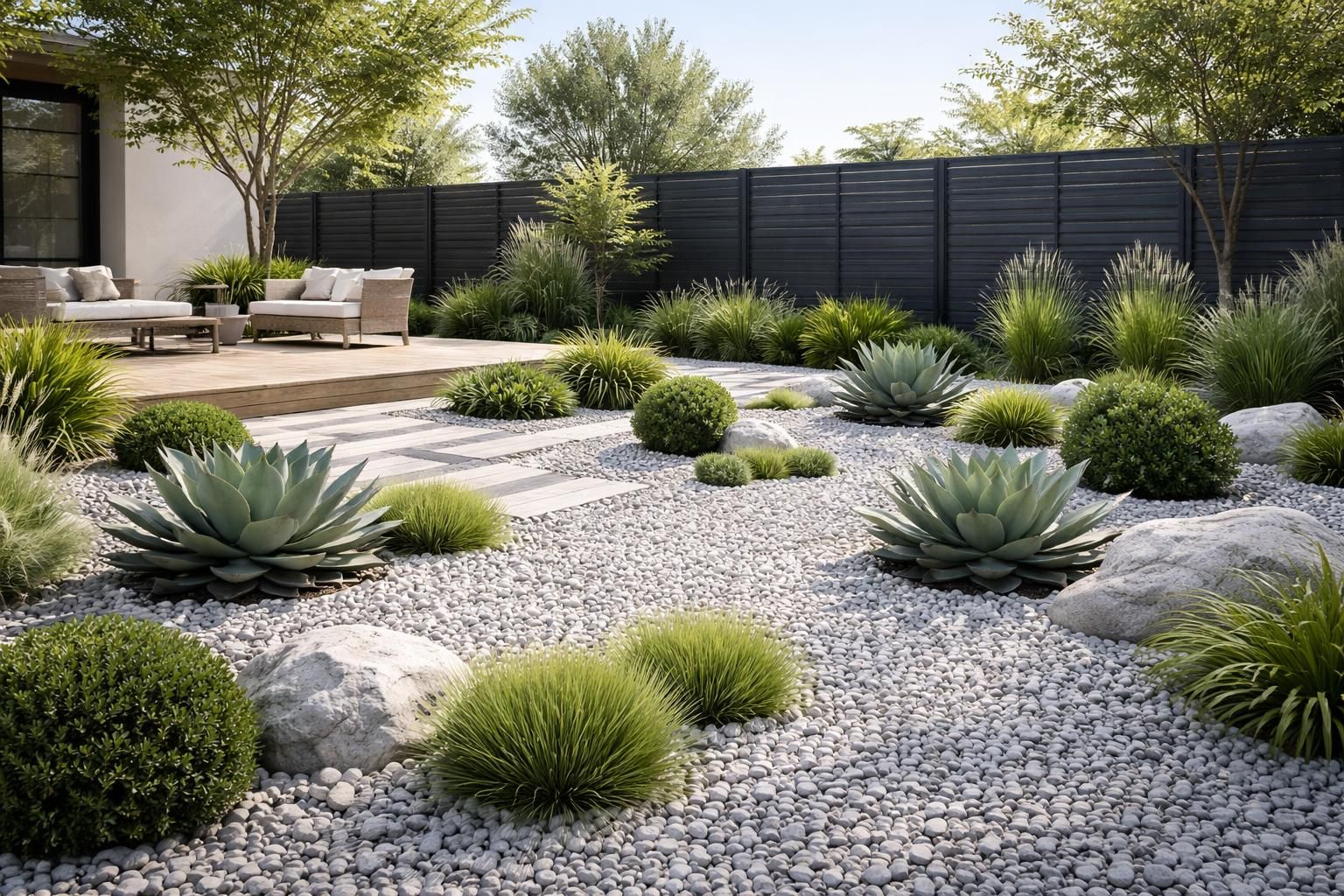 découvrez comment transformer votre jardin en un espace moderne et élégant avec un parterre de cailloux sans entretien, alliant esthétique et praticité pour un extérieur toujours impeccable.
